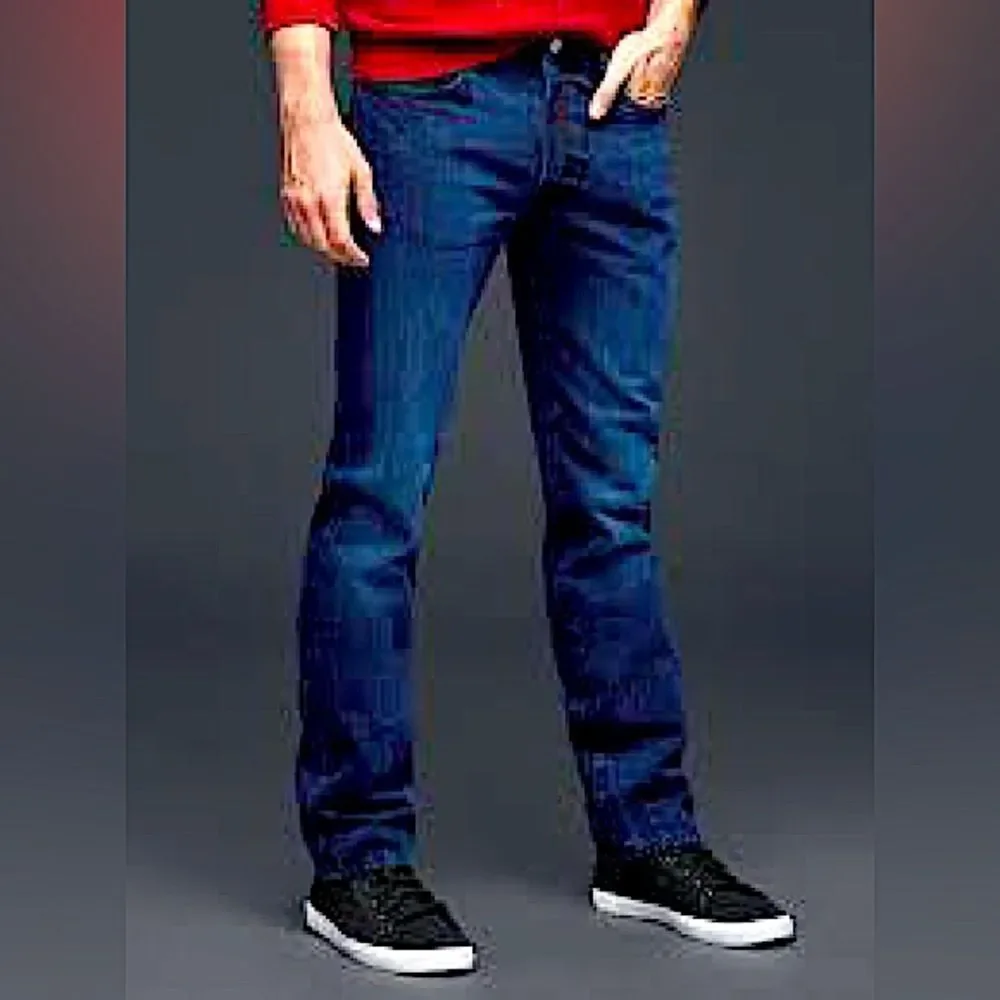 Gap Jeans Straight Dark Blue Black (Knox) Size 34 x 30